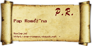 Pap Romána névjegykártya
